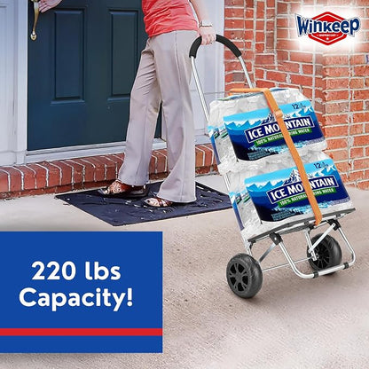 Shopping Cart, Super Loading Grocery Trolley, 220 lbs Capacity, Foldable Cart - Image 4