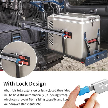 YENUO Locking Heavy Duty Drawer Slides Full Extension 12–40 Inch 180 LB | Side - Image 6