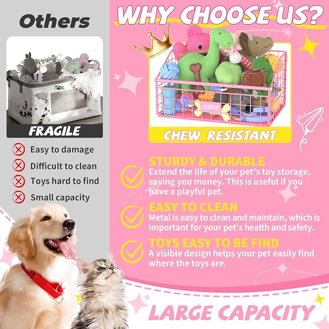 Kaiferty Indestructible Dog Toy basket, Small Toy Box - Image 2
