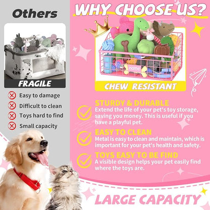 Kaiferty Indestructible Dog Toy basket, Small Toy Box - Image 2