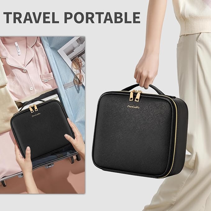 Travel Makeup Bag, Makeup Train Case, Portable Makeup Artist Organizer - Image 6