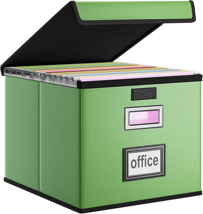 File Organizer Box with Lids, Collapsible File Folder Organizer | File Box with by Huolewa