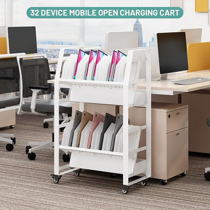 32-Device Mobile Charging Storage Cart, Lockable Charging Station - Image 7