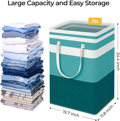 HomeHacks 2-Pack Large Laundry Basket, Waterproof, Freestanding Laundry Hamper - Image 4