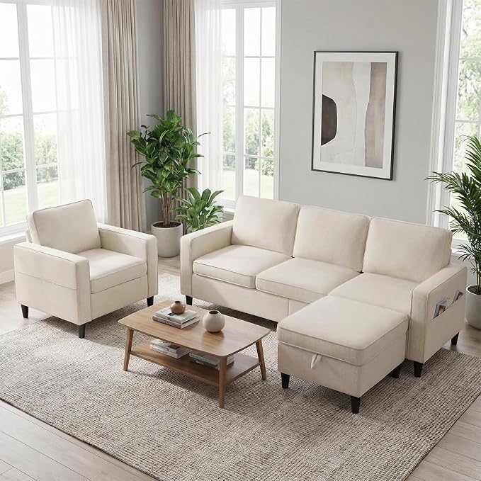 BALUS 78" Living Room Couches Set, 3 Seater Sofa by BALUSFuritureHomeLife