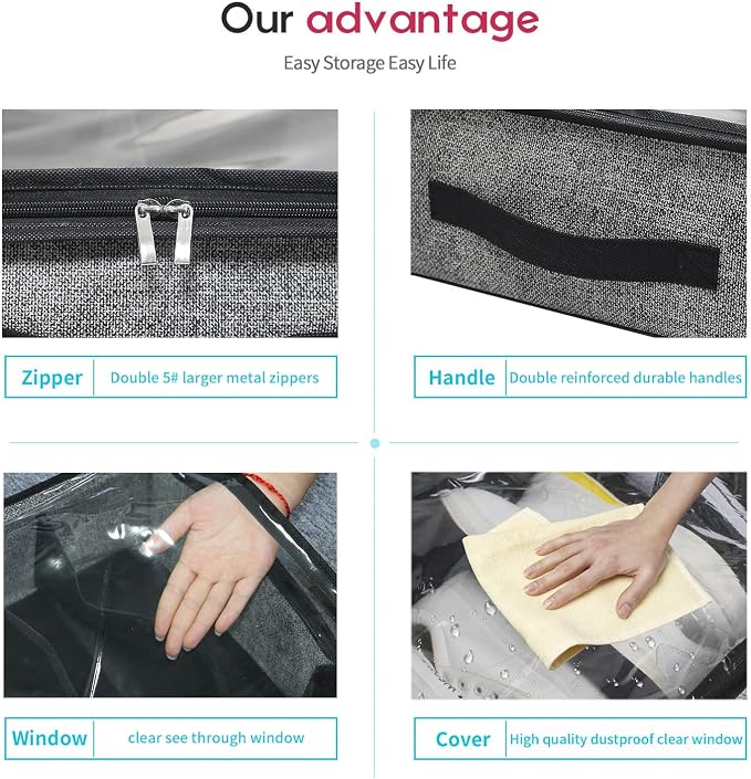 Onlyeasy Sturdy Under Bed Shoe Storage Solution Organizer - Image 4