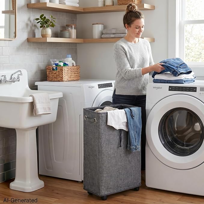 DOKEHOM 29-Inches Enlarged Slim Laundry Basket - Image 6
