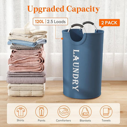 Lifewit 120L 2-Pack Large Laundry Basket, Collapsible Laundry Hamper - Image 4