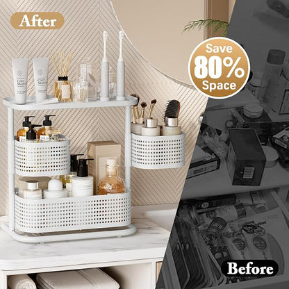 KINGRACK 3-Tier Rotating Bathroom Organizer, Countertop Vanity Tray, Spice Rack - Image 4