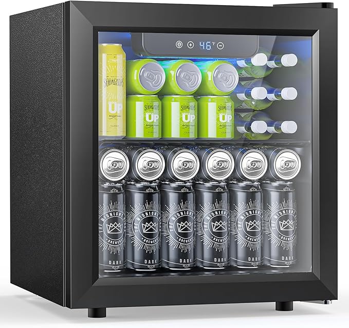 50 Cans Beverage Refrigerator Cooler, 1.3 Cu.ft Mini Fridge Countertop Drink by Electactic