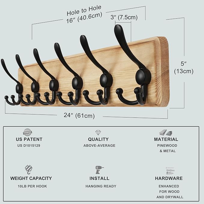 Dseap Coat Rack Wall Mounted - Image 5