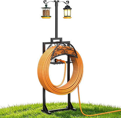 Garden Hose Holder with Shepherds Hooks by Unknown