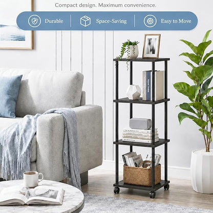 4-Tier 38.2" Tall Black Bathroom Shelving Unit - Image 4