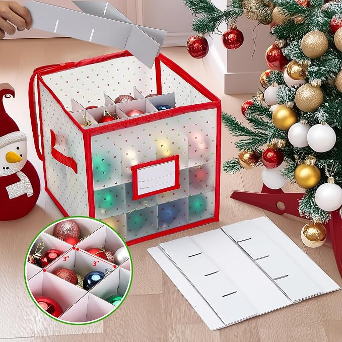 Christmas Tree Ball Organizer Ornament Storage Containers，Ornament Storage Box - Image 4
