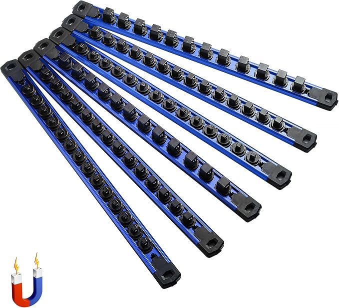 ALOANES 6-Piece Magnetic Rail Organizer, Heavy Duty Aluminum Rails, 360 Swivel by Aloanes