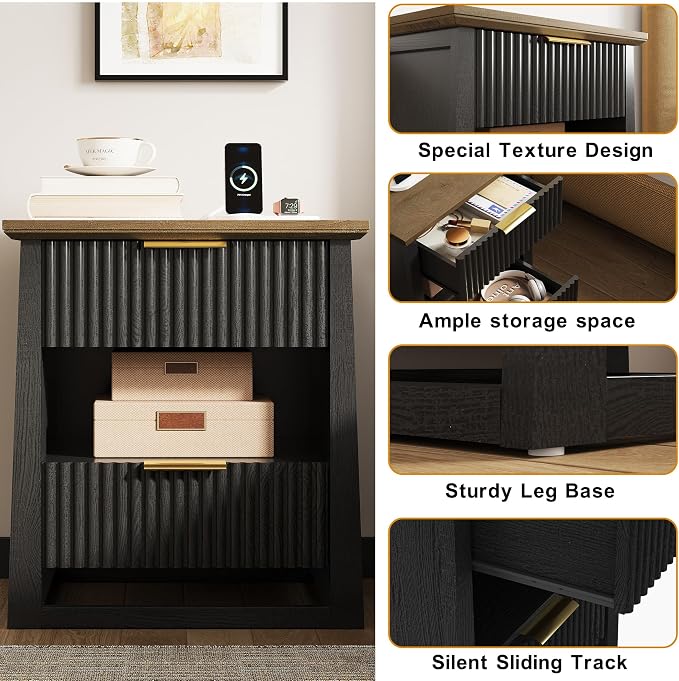 HIFYOBRO Fluted Nightstands Set of 2 - Image 6