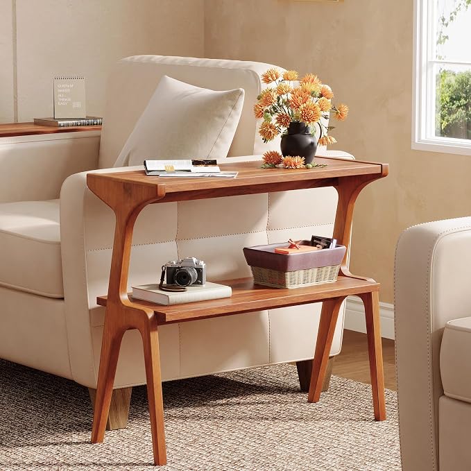 Solid Wood End Table, 2-Tier Side Table - Image 5