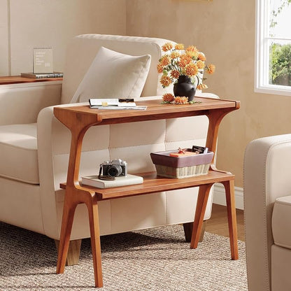 Set of 2 Solid Wood End Table, 2-Tier Side Table - Image 6