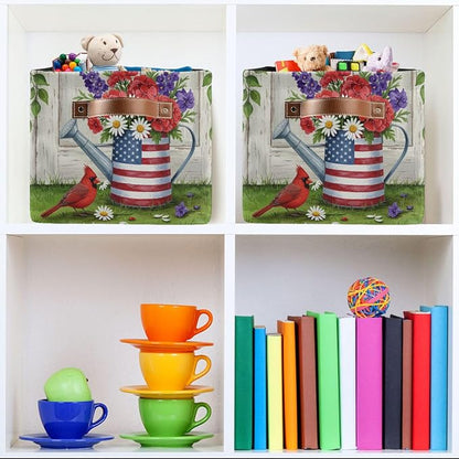 Watering Can with Us Flag Storage Bin - Image 6