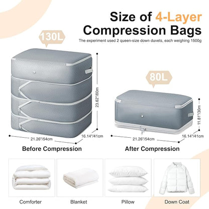 Comforter Storage Bag - 130L Large Capacity Blanket Storage Bags 4-Layer Ultra - Image 2