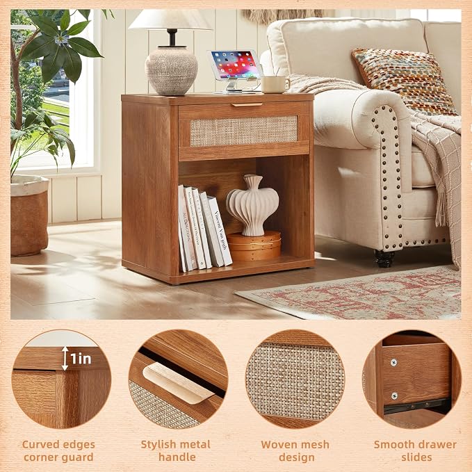 LEYAOYAO Rattan Nightstands Set of 2 - Image 5