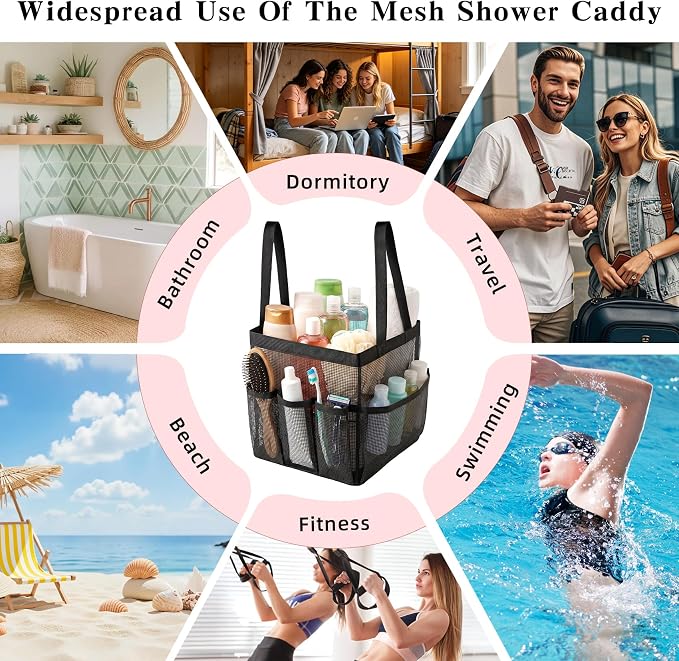 Mesh Shower Caddy Portable Shower Caddy Bag - Image 7