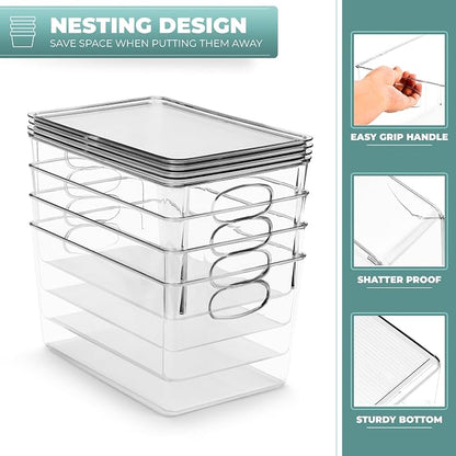Sorbus Large Clear Plastic Bins - Image 6