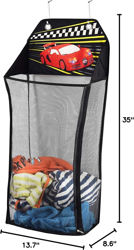 Store&Score Over The Door Hanging Kids Fun LED Race Car Light-Up Collapsible - Image 6
