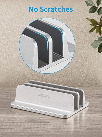 JARLINK Double Vertical Laptop Stand, Adjustable Aluminum Desk Dock, - Image 7