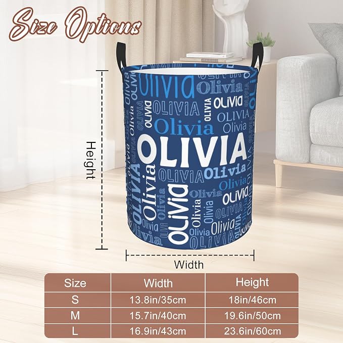 Custom Name Laundry Hamper, Personalized Laundry Basket - Image 3