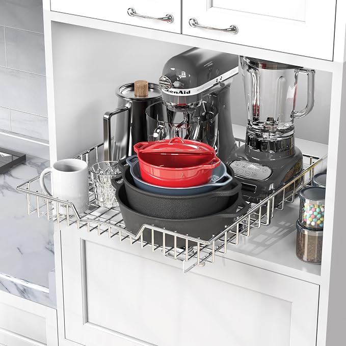 Simple Houseware Under Cabinet Pull Out Sliding Shelf Drawer, 18Dx17W | - Image 7