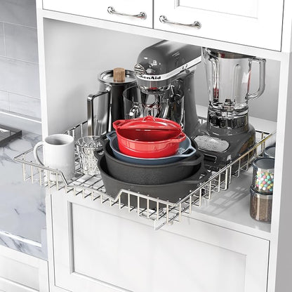 Simple Houseware Under Cabinet Pull Out Sliding Shelf Drawer, 18Dx17W | - Image 7