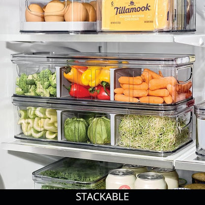 iDesign Recycled Plastic Crisp Large Divided Fruit and Vegetable Storage - Image 6