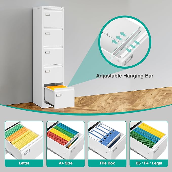 SISESOL 5 Drawer File Cabinet - Image 5