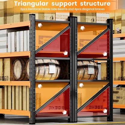 71”W Garage Shelving Units, 5000LBS Storage Shelves Heavy Duty, 4 Tier Large - Image 9