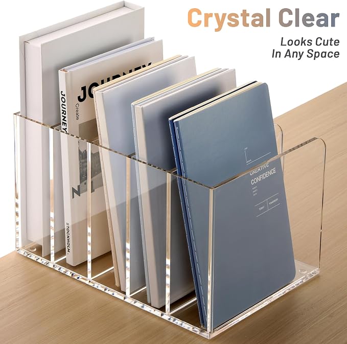 SANRUI Acrylic File Organizer, Desktop Bookshelf - Image 3
