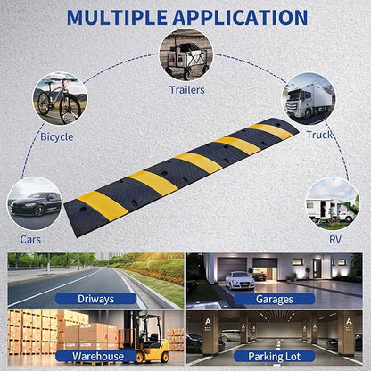 BESEA 6FEET Heavy Duty Rubber Speed Bump, Road Parking, Parking Lot - Image 3