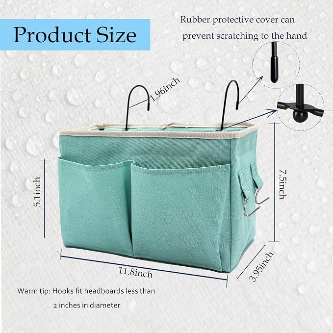 2-Pack Bedside Caddy Bedside Hanging Storage Basket Multi-Function Organizer - Image 2