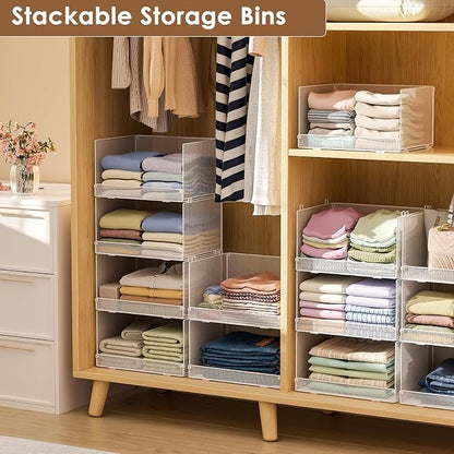 Tiaoheka 4-Tier Stackable Closet Organizers and Storage Shelves, Foldable - Image 4