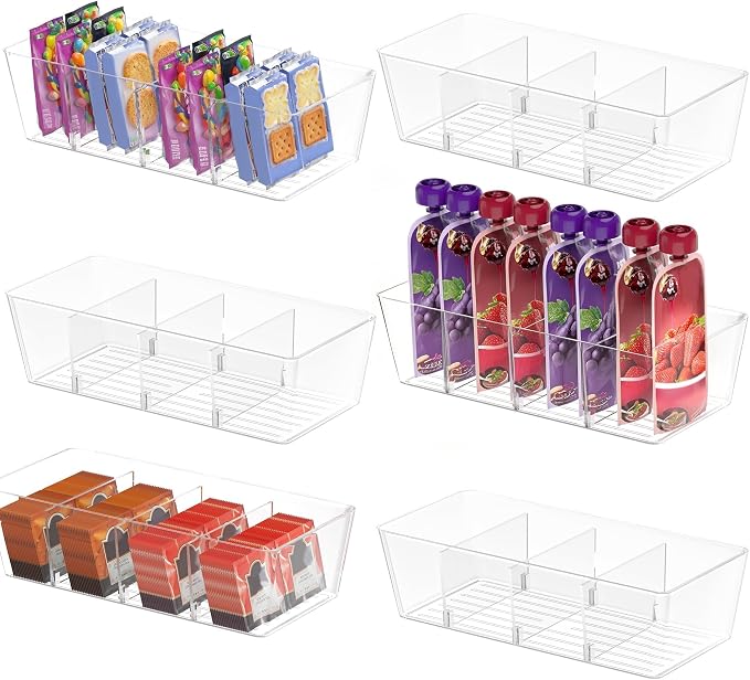 BALEINE Pantry Organizers and Storage Bins, Plastic Clear Storage Bins by BALEINE