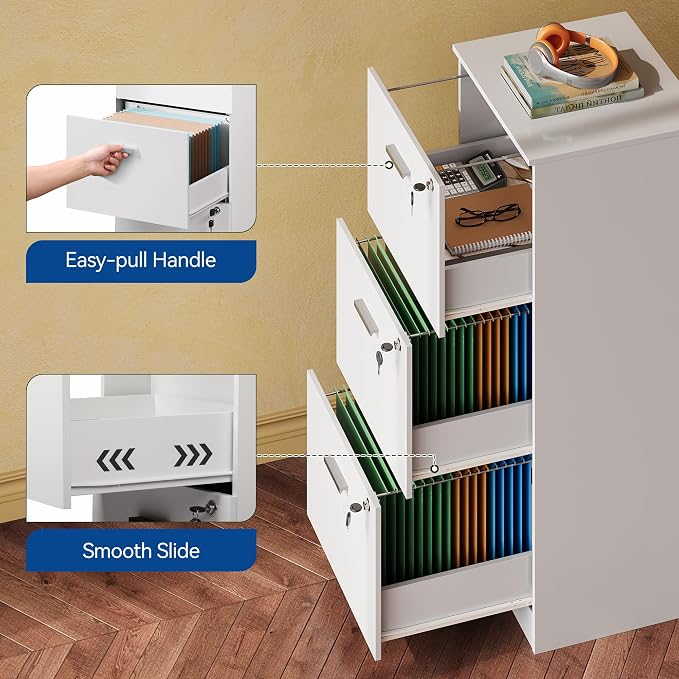DEVAISE 3 Drawer Wood File Cabinet - Image 7