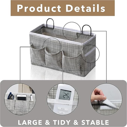 2pcs 3-pockets Large Wall Hanging Organizer Bag, Linen Fabric Door Hanging - Image 5