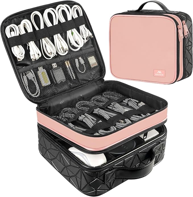 MATEIN Cord Organizer Box with Adjustable Divider, DJ Gear Bag | DJ Cable File by MATEIN