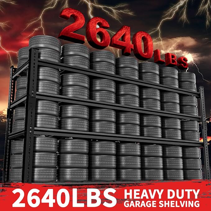 Storage Shelves, Garage Shelving Heavy Duty 2640LBS Capacity, 4 Tier Utility - Image 4