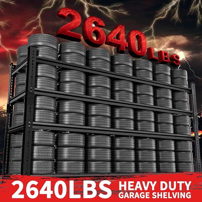 Storage Shelves 2PCS, Garage Shelving Heavy Duty 2640LBS Capacity, 4 Tier - Image 4
