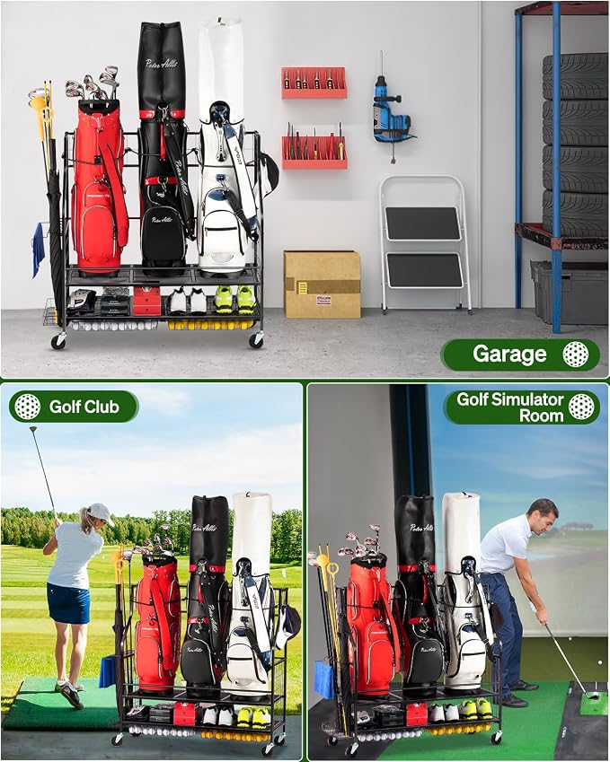 Golf Bag Storage Garage Organizer- Golf Bag Stand Fit - Image 6