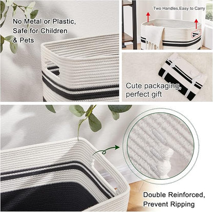 OIAHOMY Laundry Hamper-Laundry Basket, Tall Cotton Storage Basket - Image 4