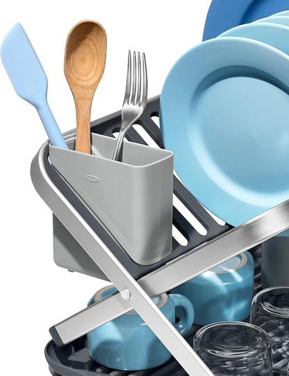 OXO Good Grips Aluminum Fold Flat Dish Drying Rack, - Image 9