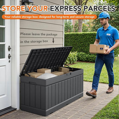 78 Gallon Deck Box Outdoor Indoor Waterproof Storage Box - Image 5