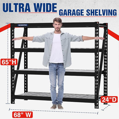 WORKPRO Garage Shelving, 7200 LBS Load, Heavy Duty Metal Shelving - Image 3